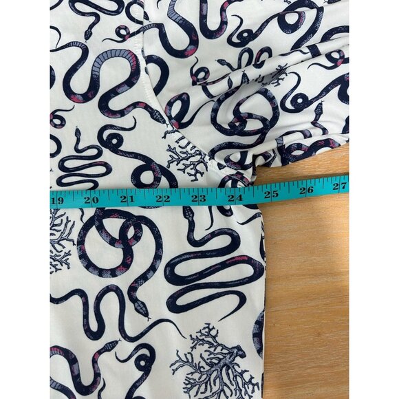 Greyson Polo Shirt Mens L White Navy Purple Snake Print Golf Performance Stretch - Picture 6 of 9